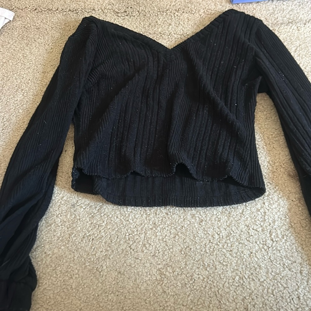 Black long sleeve top
